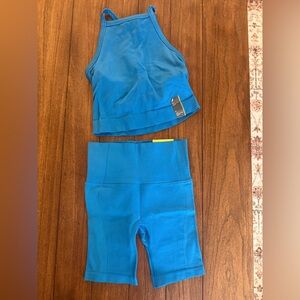 bright Blue Allin Motion Athletic Tank and Shorts Set